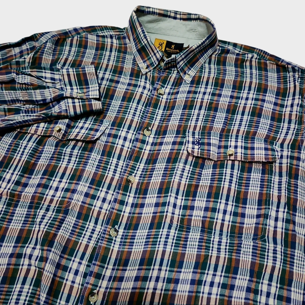 Browning Men's Plaid Long Sleeve Button-down Size XXL